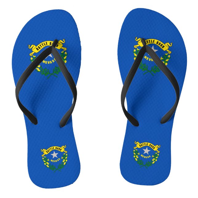 Adult Slim Straps mit Flag Nevada, USA Flip Flops (Fußbett)