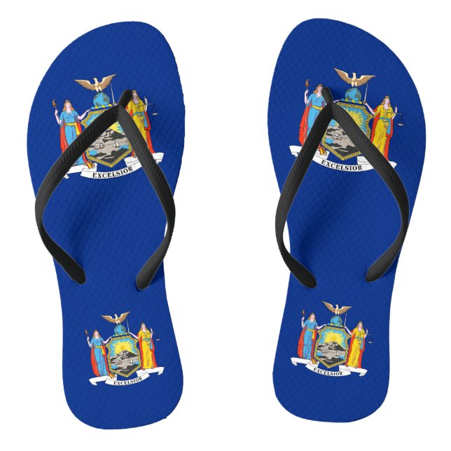 Adult Slim Straps mit Flag New York, USA Flip Flops (Fußbett)