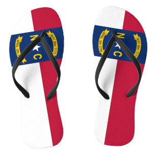 Adult Slim Straps mit Flag North Carolina, USA Flip Flops