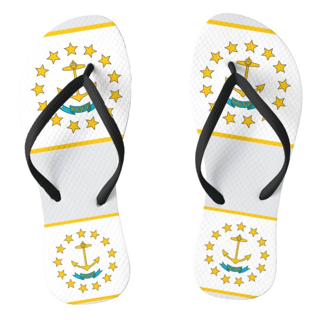 Adult Slim Straps mit Flag Rhode Island, USA Flip Flops (Fußbett)