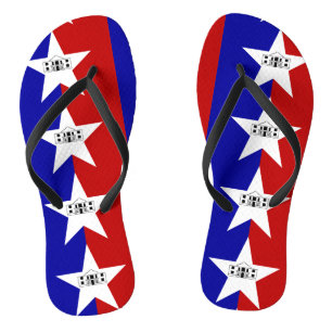 Adult Slim Straps mit Flag San Antonio, USA Flip Flops