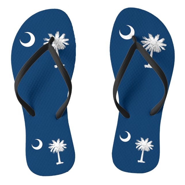 Adult Slim Straps mit Flag South Carolina, USA Flip Flops (Fußbett)