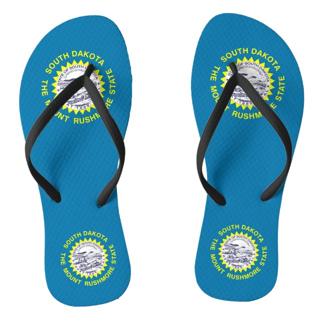 Adult Slim Straps mit Flag South Dakota, USA Flip Flops (Fußbett)