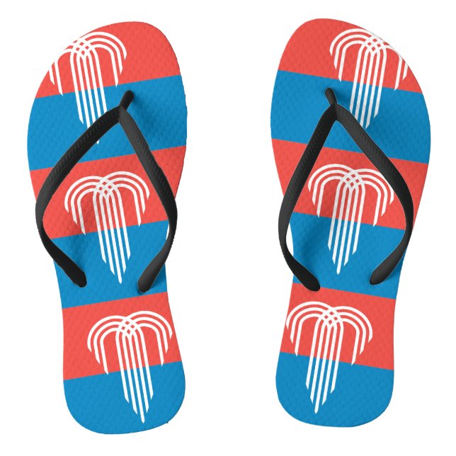 Adult Slim Straps mit Flag von Kansas City Flip Flops (Fußbett)