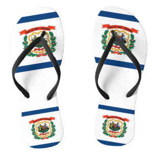 Adult Slim Straps mit Flag West Virginia Flip Flops