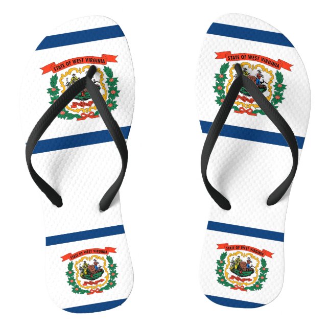 Adult Slim Straps mit Flag West Virginia Flip Flops (Fußbett)