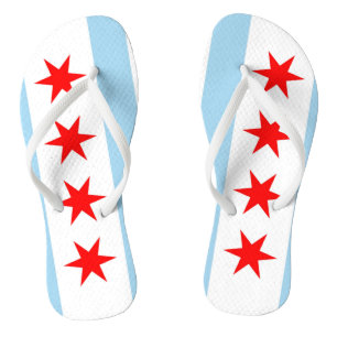 Adult Slim Straps mit Flagge von Chicago, USA Flip Flops