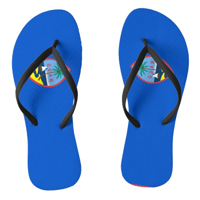 Adult Slim Straps mit Flagge von Guam, USA Flip Flops (Fußbett)