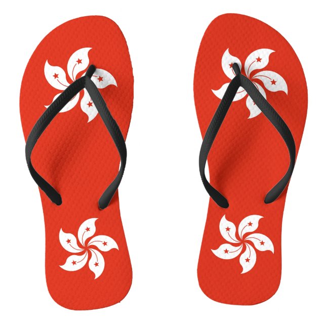 Adult Slim Straps mit Flagge von Hongkong Flip Flops (Fußbett)