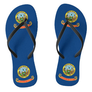Adult Slim Straps mit Flagge von Idaho, USA Flip Flops