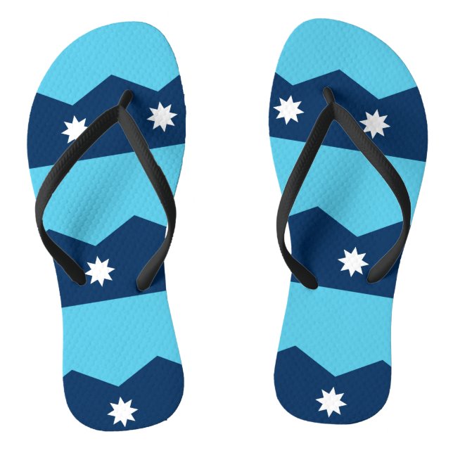 Adult Slim Straps with Flag of Minnesota Flip Flops (Fußbett)