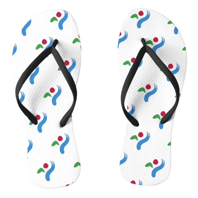 Adult Slim Straps with Flag of Seoul Flip Flops (Fußbett)