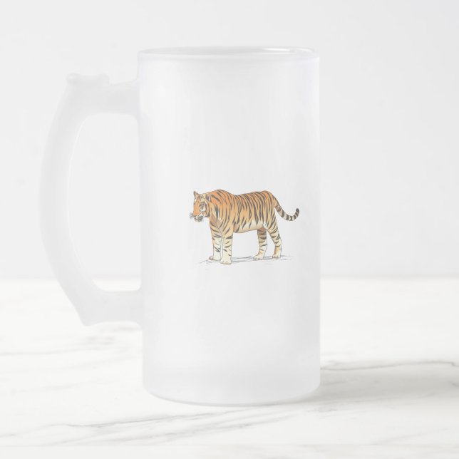 Adult Tiger Mattglas Bierglas (Links)