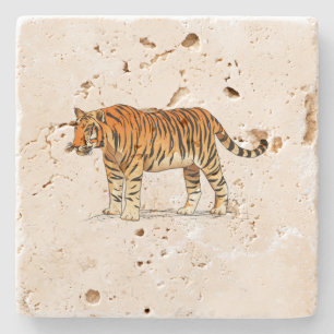 Adult Tiger Steinuntersetzer