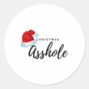 Adult Weihnachtsloch Runder Aufkleber