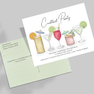 Adult zum Geburtstag bunte Cocktails Postkarte