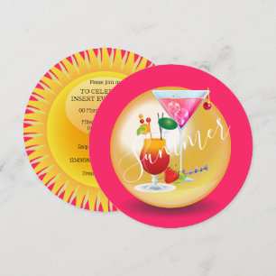 Adulte Cocktails Sonnenschein Sommer tropisches Pa Einladung