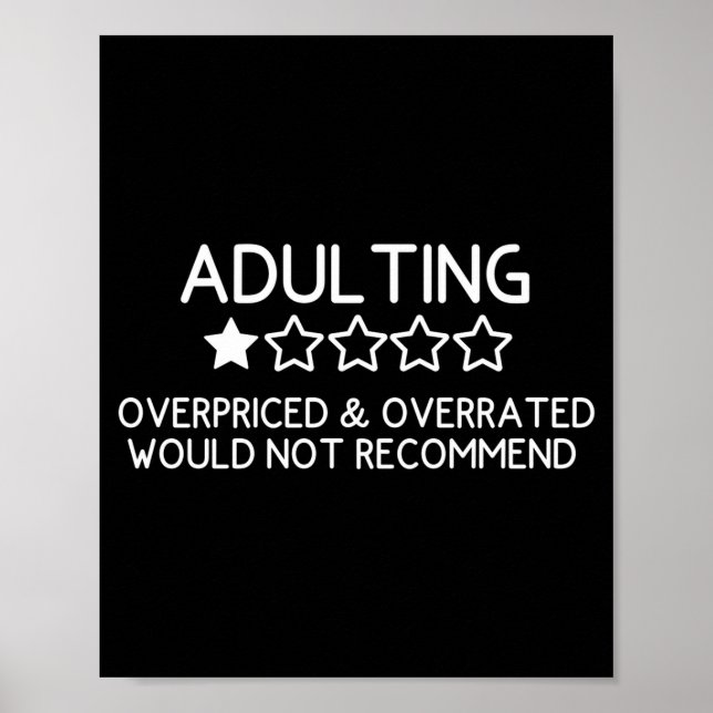 Adulting Shirt Funny Adul 1 Star Review  Poster (Vorne)