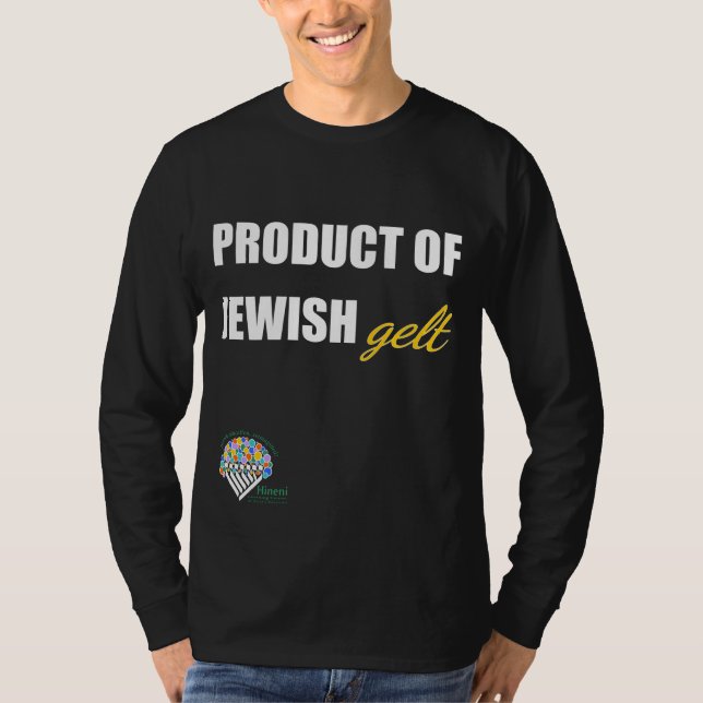 Adults' Long-Sleeve Hanukkah Shirt - "Jewish gelt" (Vorderseite)