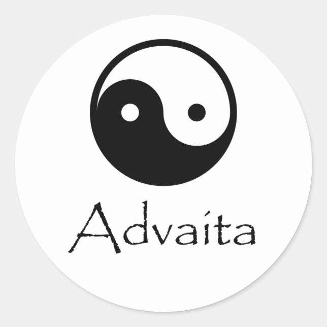 Advaita Yin & Yang Runder Aufkleber (Vorderseite)