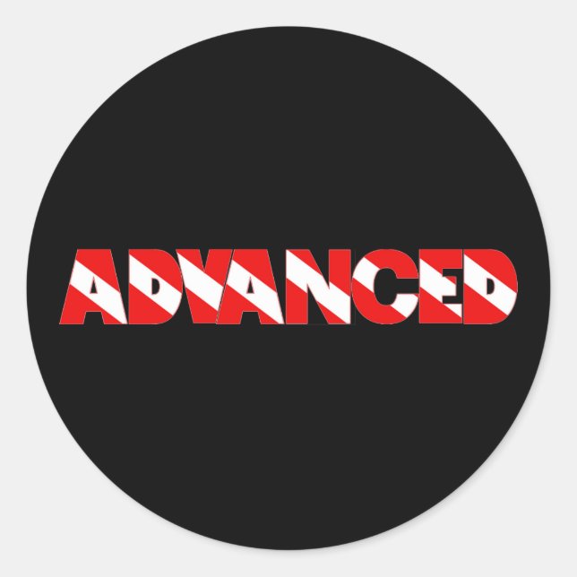 Advanced Diver Text Design Shirt Runder Aufkleber (Vorderseite)