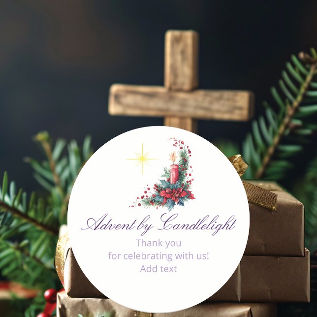 Advent by Candlelight Women Ministry P Christmas Runder Aufkleber (Advent by Candlelight Women Ministry Church Devotional Spiritual  Christmas Classic Round Sticker)