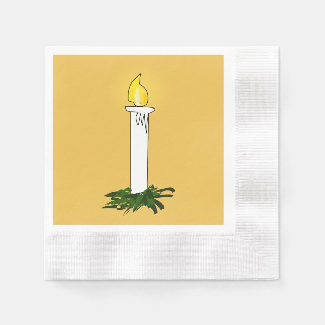 Advent Candle Dark Yellow Cocktail Papier Serviette (Vorderseite)