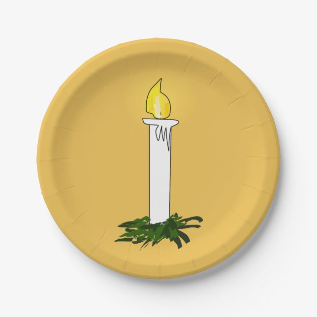 Advent Candle Dark Yellow Pappteller (Vorderseite)