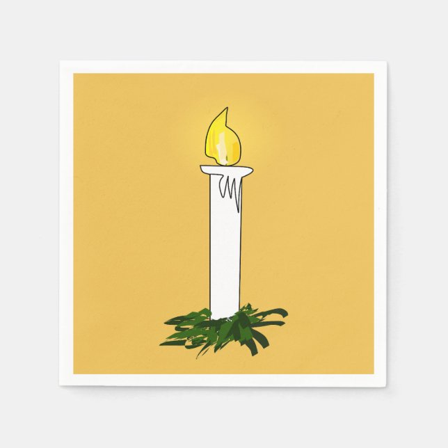 Advent Candle Dark Yellow Standard Cocktail Serviette (Vorderseite)
