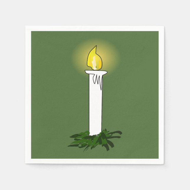 Advent Candle Green Standard Cocktail Papier Napki Serviette (Vorderseite)