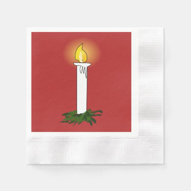 Advent Candle Red Coined Standard Paper Napkin Serviette (Vorderseite)