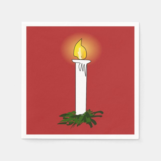 Advent Candle Red Standard Cocktail Papier Napkin Serviette (Vorderseite)