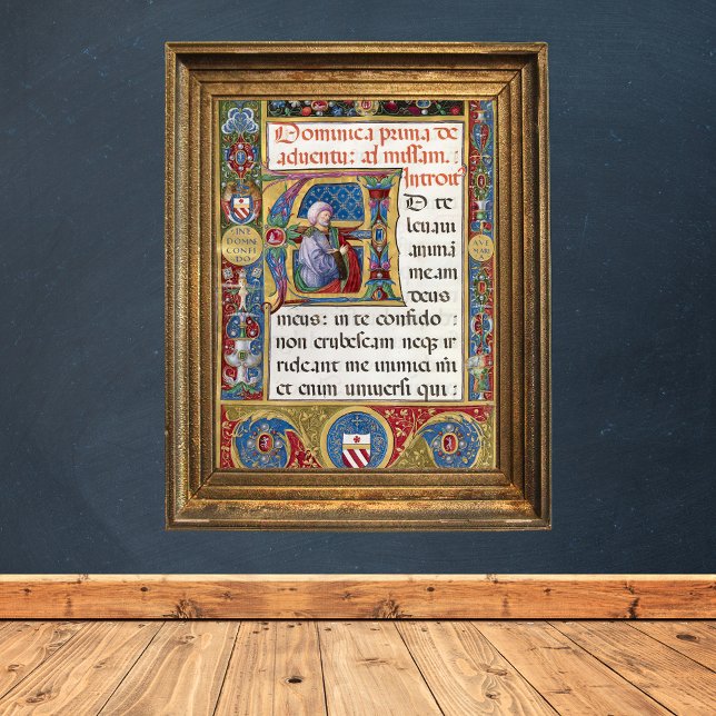 Advent Christmas Liturgie Mittelalterliches Manusk Poster (Advent Christmas Liturgy Medieval Manuscript Catholic Christian Poster)