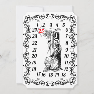 Advent Kalender Weihnachten Countdown Krippe Jesus Einladung