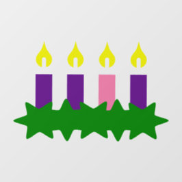 Advent-Kranz und separates Flammenfenster Fensteraufkleber