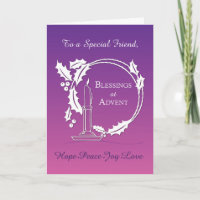 Advent to Friend Segen Kleider Kerze Lila