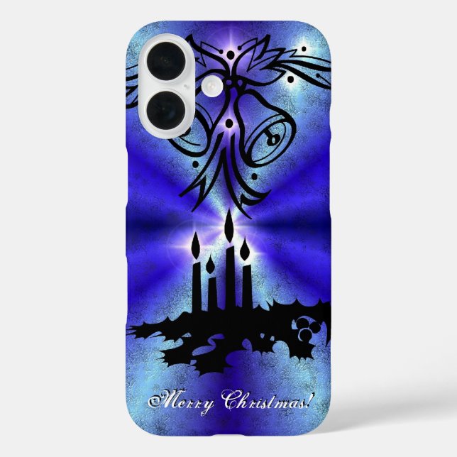 Advent, Weihnachten Artdeco auf blaugrünem Regenbo Case-Mate iPhone Hülle (Rückseite)