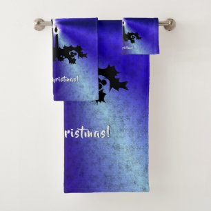 Advent, Weihnachten Artdeco auf Blue Green Rainbow Badhandtuch Set