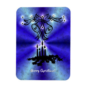 Advent, Weihnachten Artdeco auf Blue Green Rainbow Magnet