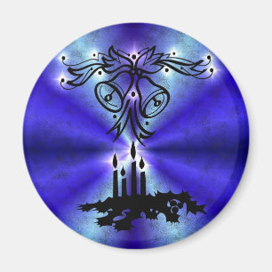 Advent, Weihnachten Artdeco auf Blue Green Rainbow Magnet