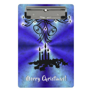 Advent, Weihnachten Artdeco auf Blue Green Rainbow Mini Klemmbrett