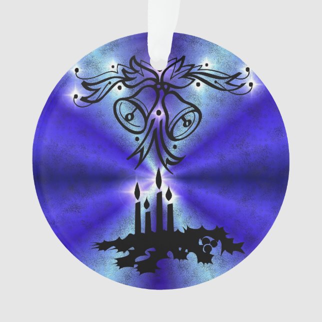 Advent, Weihnachten Artdeco auf Blue Green Rainbow Ornament (Vorderseite)