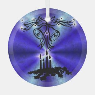 Advent, Weihnachten Artdeco auf Blue Green Rainbow Ornament Aus Glas