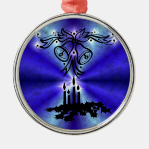 Advent, Weihnachten Artdeco auf Blue Green Rainbow Ornament Aus Metall