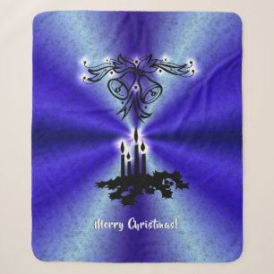 Advent, Weihnachten Artdeco auf Blue Green Rainbow Sherpadecke