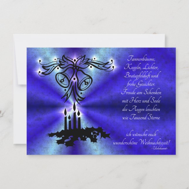 Advent, Weihnachten , Gedicht auf Deutsch (Vorderseite)