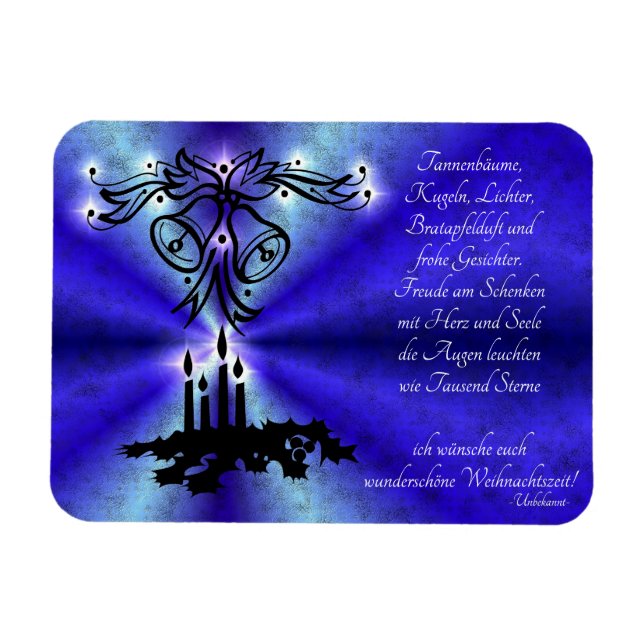 Advent, Weihnachten , Gedicht auf Deutsch Magnet (Horizontal)