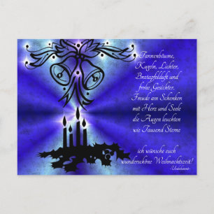 Advent, Weihnachten , Gedicht auf Deutsch Postkarte