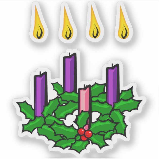 Advent Wreath Aufkleber (Vorderseite)