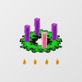 Advent Wreath Fensteraufkleber